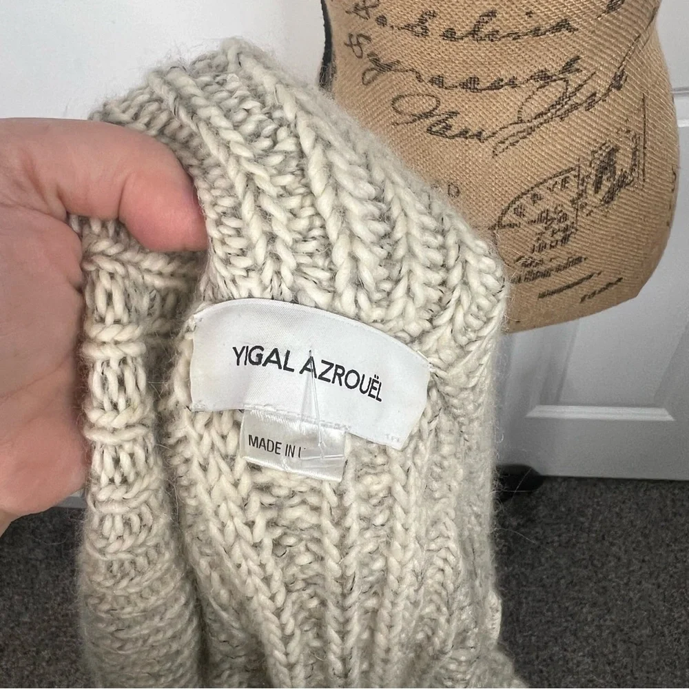 Sz M YIGAL AZROUEL Merino Wool Cardigan Chunky Knit NWOT $625 MSRP
